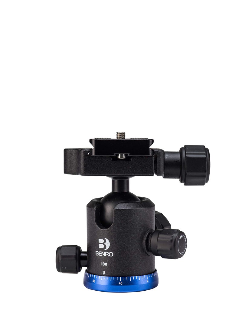 Benro Triple Action Ball Head with PU50 Quick Release Plate, Smooth 360 Degree Panning, Precision Control Knobs, Secure Locking System for Photo and Video Creators (IB0)